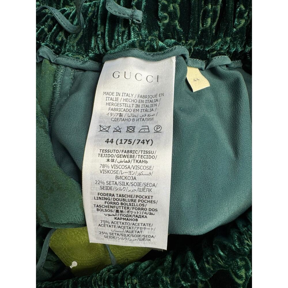 Gucci NWT Devore-velvet Track Pants in Green Size 44 (L) - Picture 5 of 11